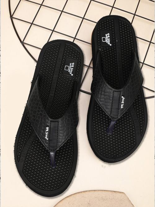 men black solid slip on slipper - 22033978 - Standard Image - 0