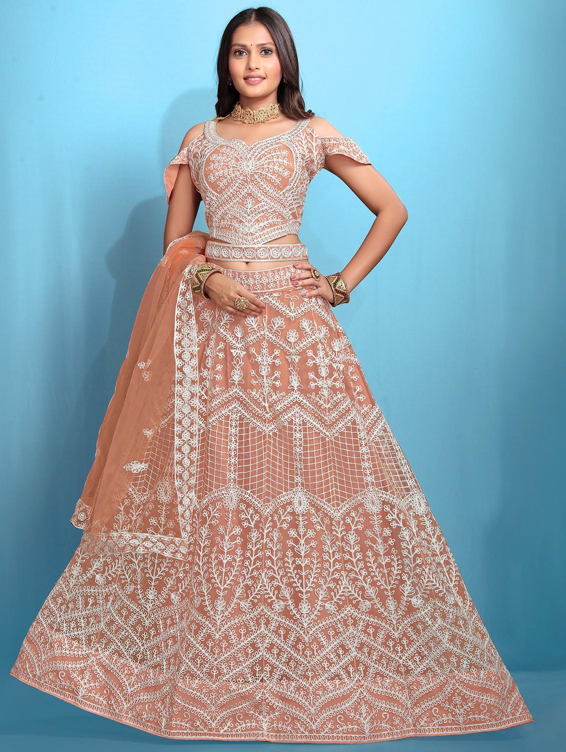 women embroidered fared lehenga and choli set - 22034001 - Zoom Image - 0