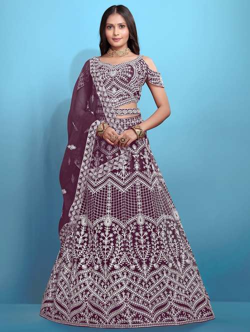 women embroidered fared lehenga and choli set - 22034004 - Standard Image - 0