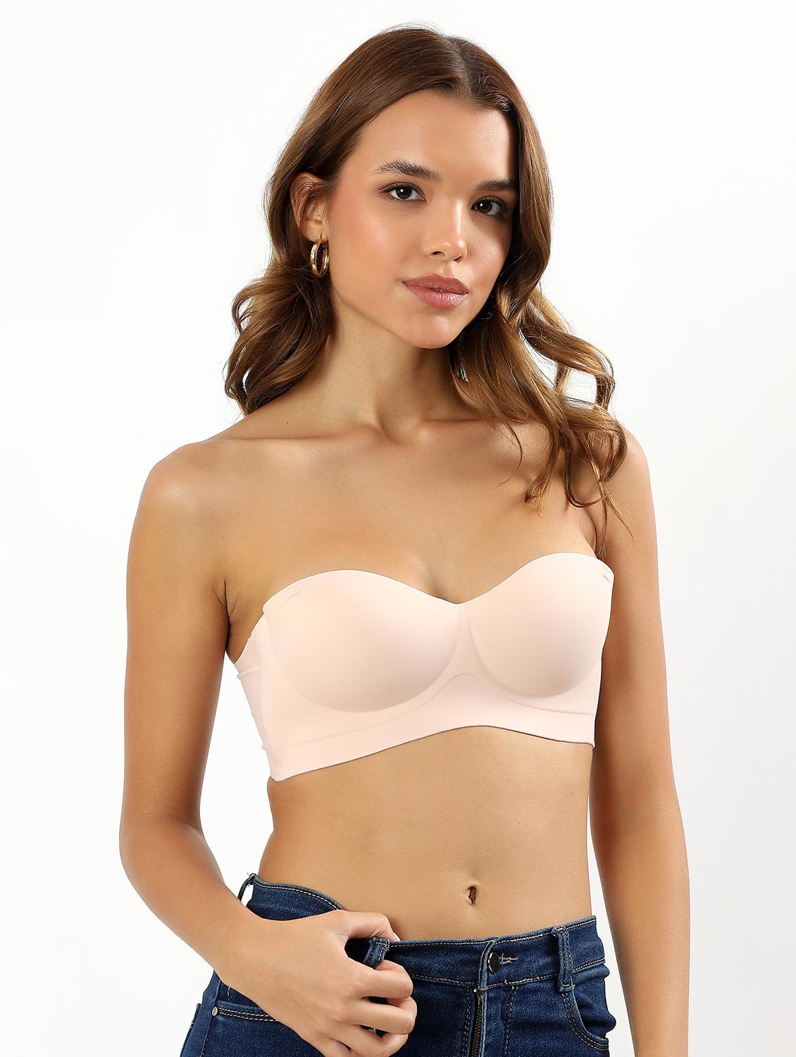 women solid non wired tube bra - 22034459 - Standard Image - 4