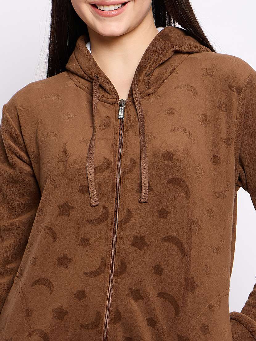 women printed long sleeve hooded sweatshirt - 22034460 - Standard Image - 4
