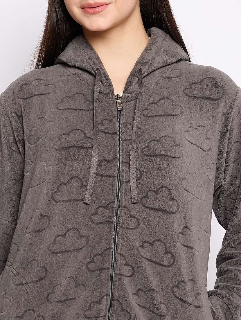 women printed long sleeve hooded sweatshirt - 22034461 - Standard Image - 4
