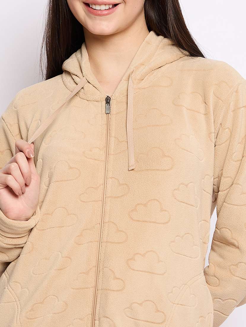 women printed long sleeve hooded sweatshirt - 22034463 - Standard Image - 4