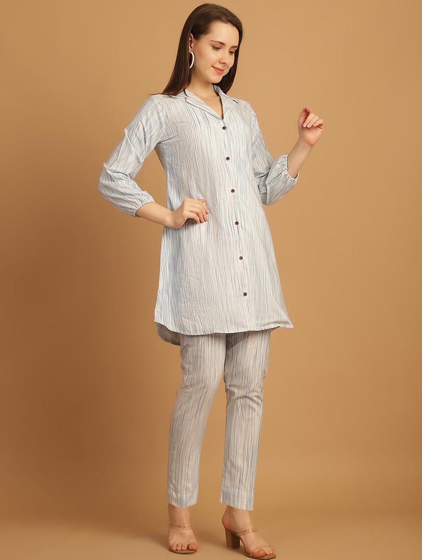 women printed shirt and trouser co-ord set - 22034571 - Standard Image - 1