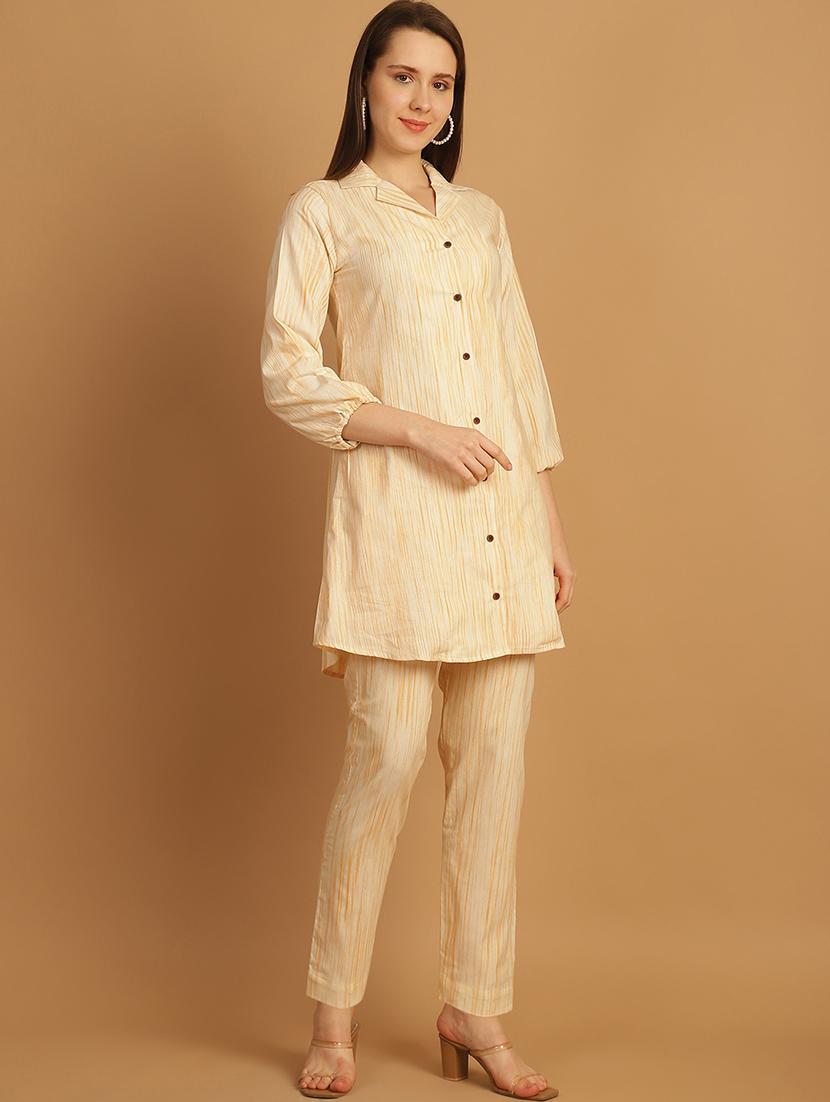 women printed shirt and trouser co-ord set - 22034573 - Standard Image - 1