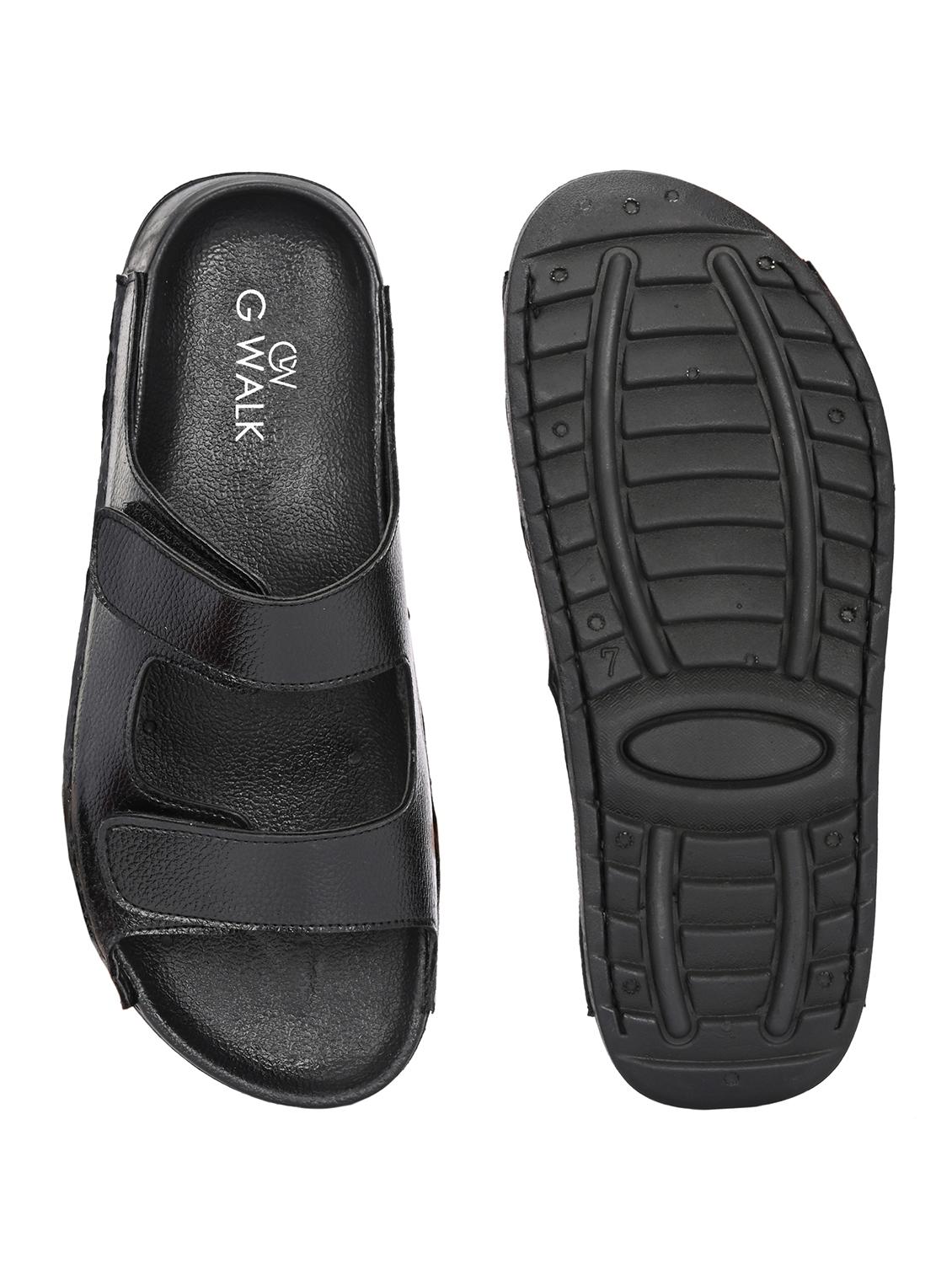 men black slip on sandal - 22034575 - Standard Image - 4