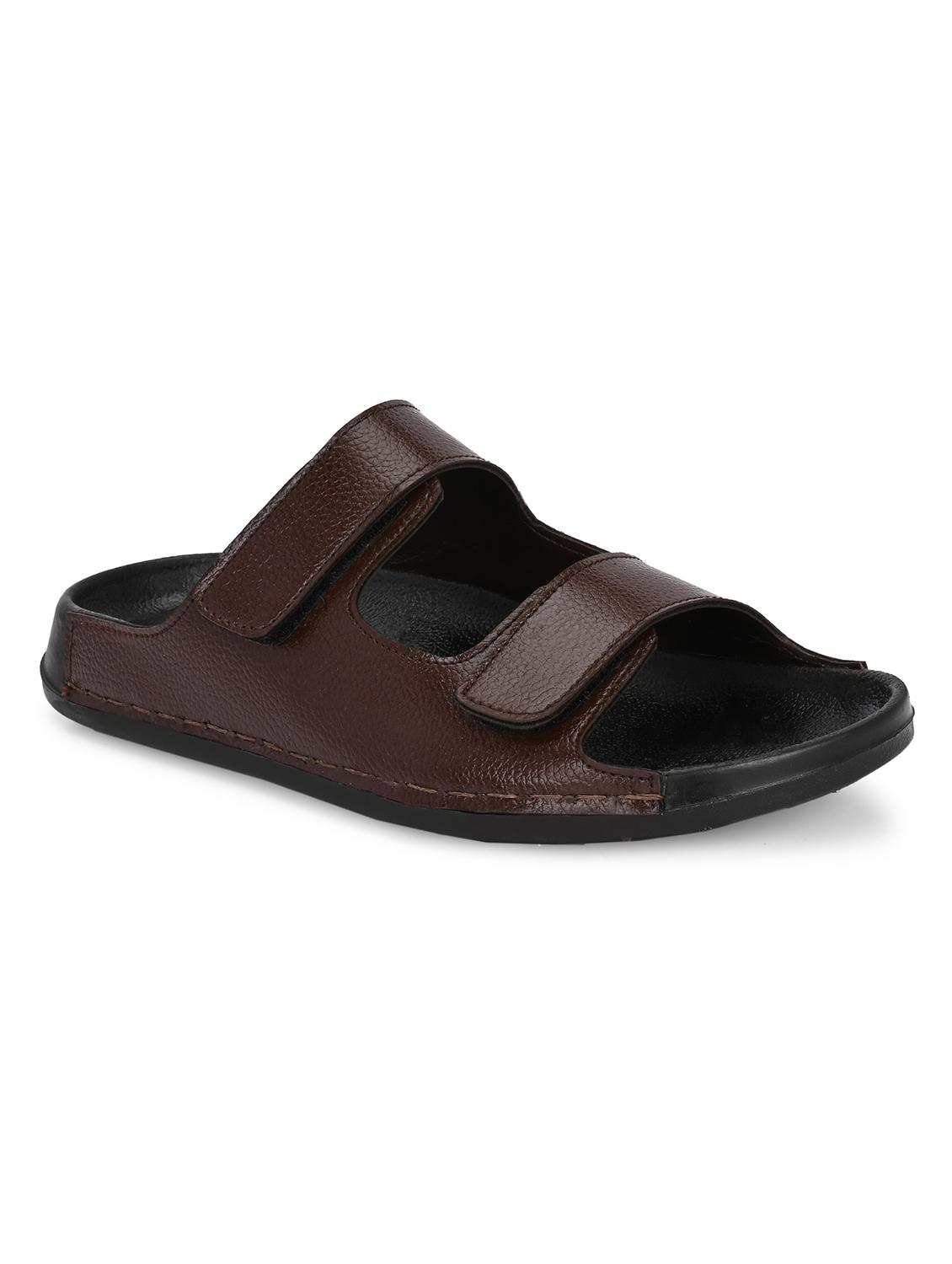 men brown slip on sandal - 22034576 -  Standard Image - 1