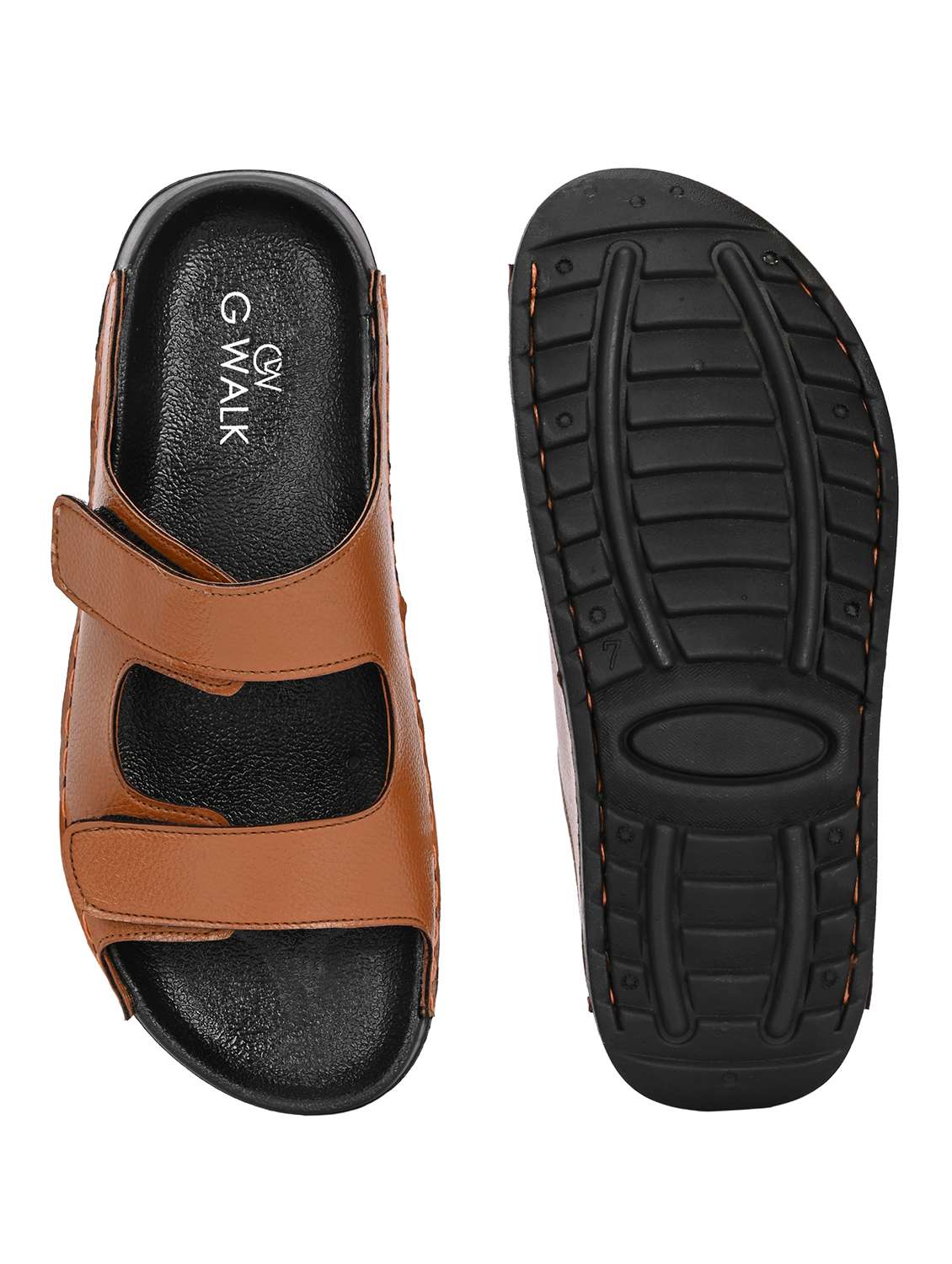 men tan slip on sandal - 22034577 -  Standard Image - 4