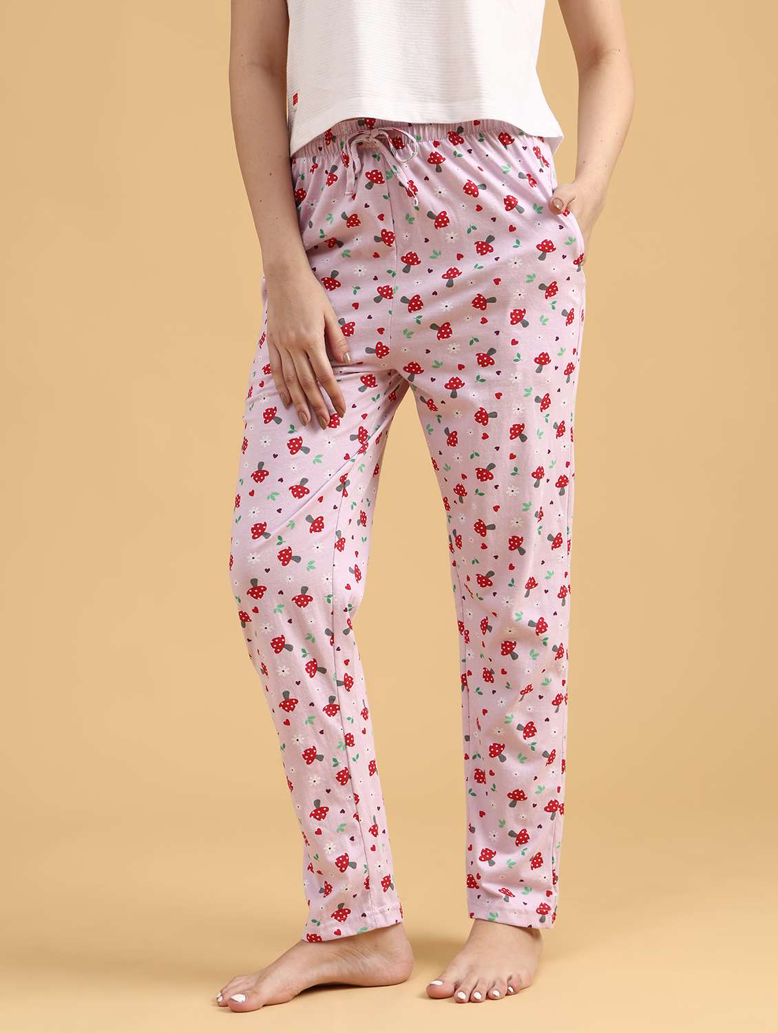 women printed mid rise lounge wear pajama - 22034779 -  Standard Image - 1