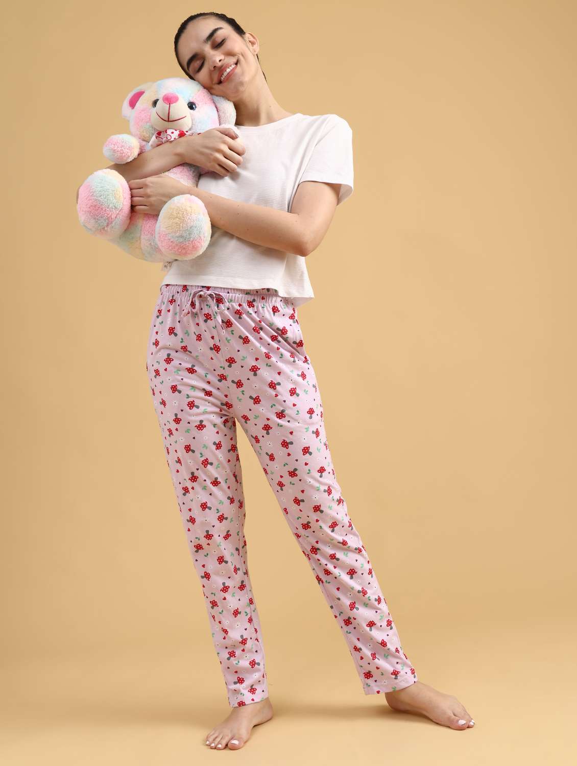 women printed mid rise lounge wear pajama - 22034779 -  Standard Image - 6