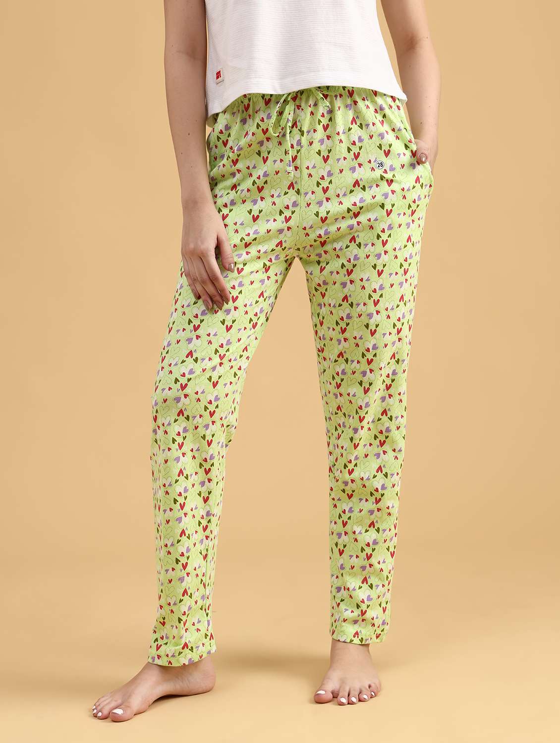 women printed mid rise lounge wear pajama - 22034780 -  Standard Image - 1
