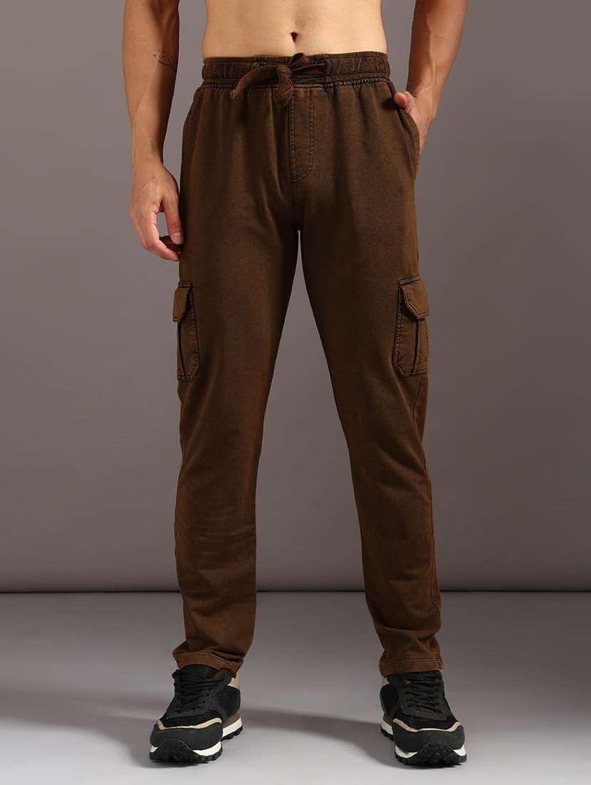 men solid mid rise regular fit cargo - 22034798 -  Standard Image - 1