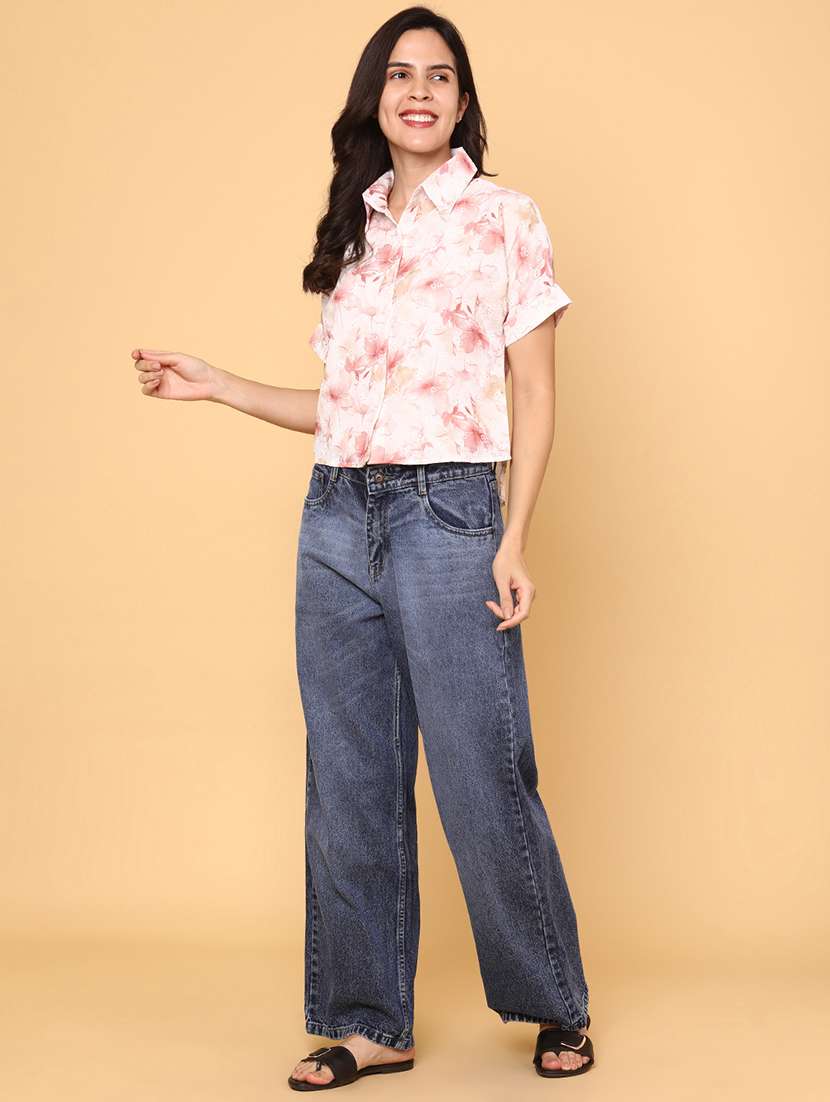 Women Peach Polyester Regular T-shirt - 22035027 -  Standard Image - 4
