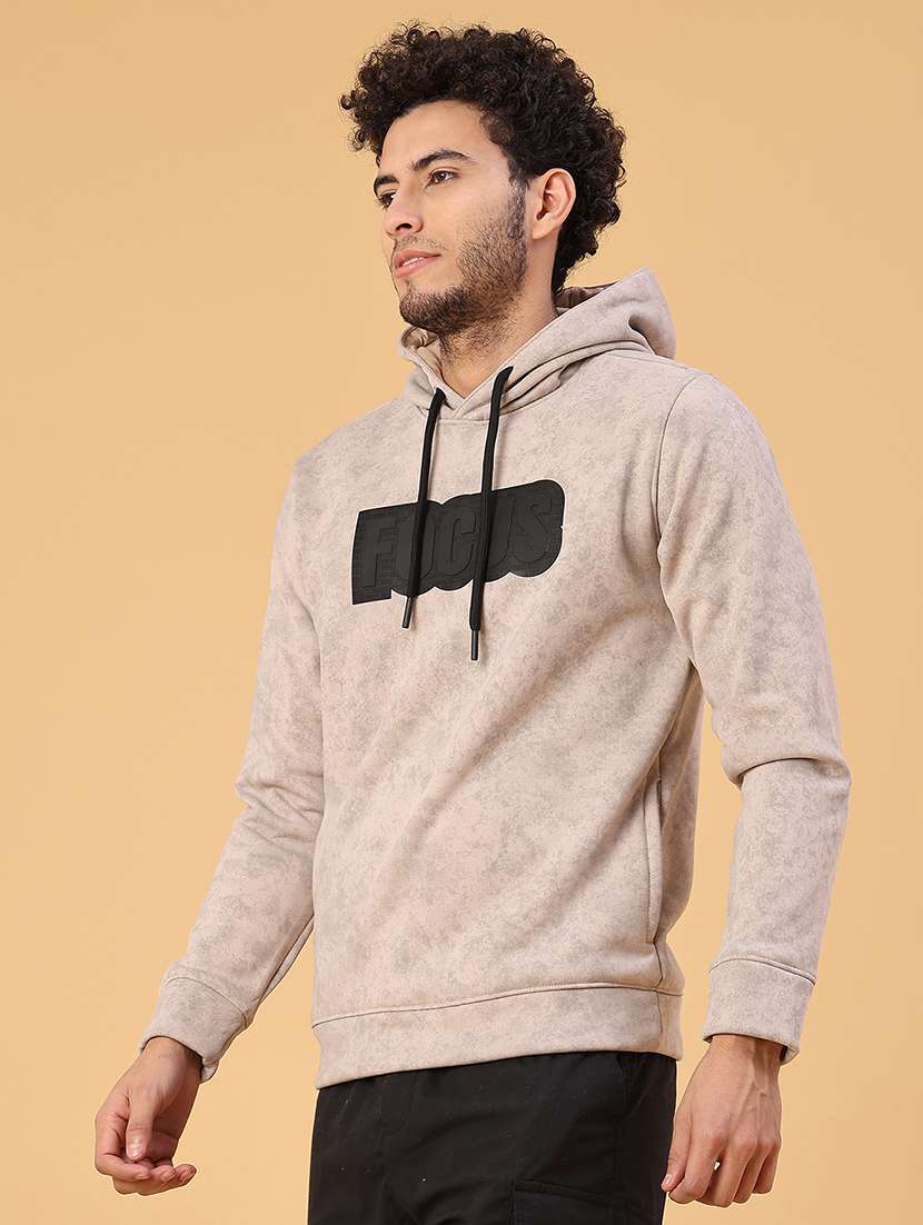 men printed long sleeve hooded sweatshirt - 22035054 -  Standard Image - 1