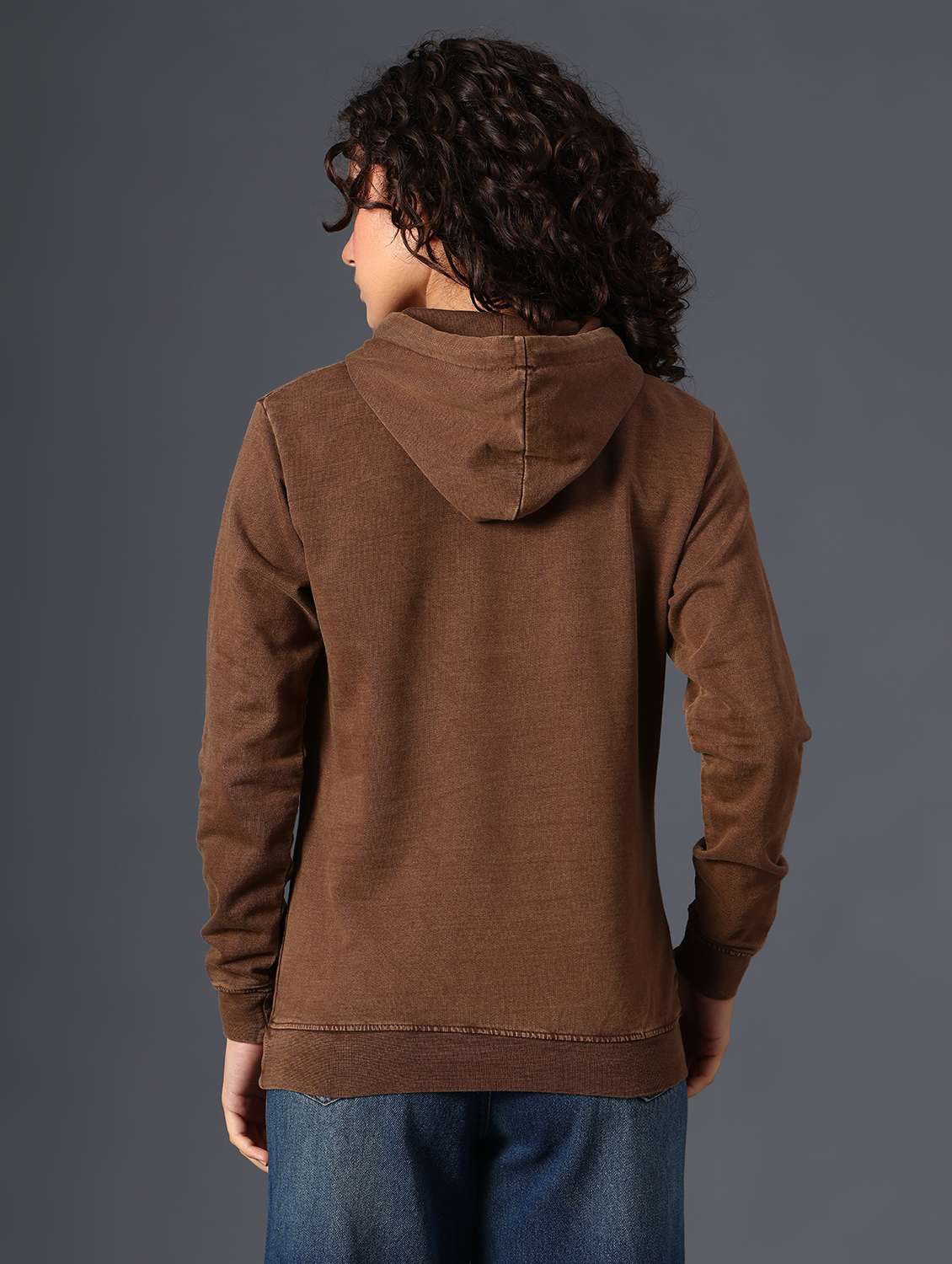 brown cotton poly blend chest print sweatshirt - 22035072 -  Standard Image - 4