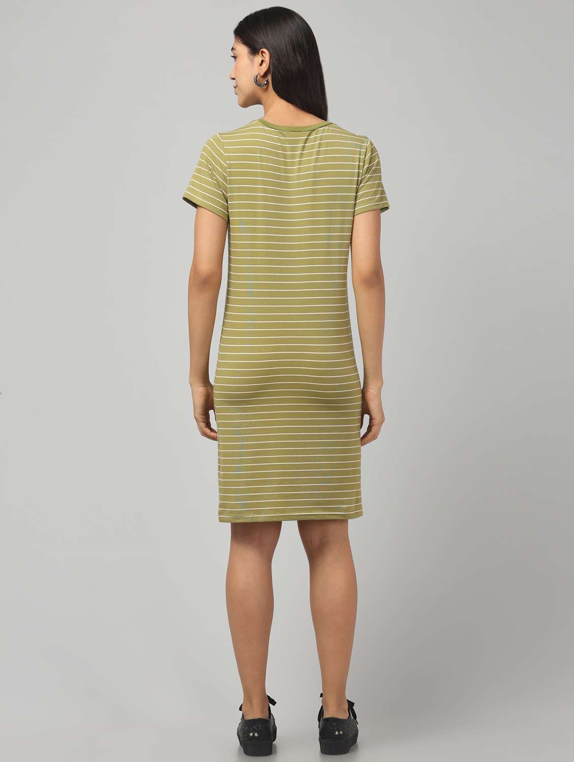 women striped short sleeve  t-shirt dress - 22035103 -  Standard Image - 4