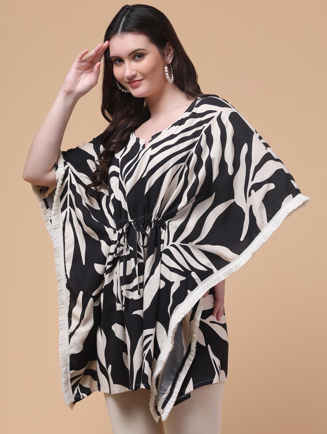 women printed kimono sleeve kaftan tunic - 22035104 - Standard Image - 1