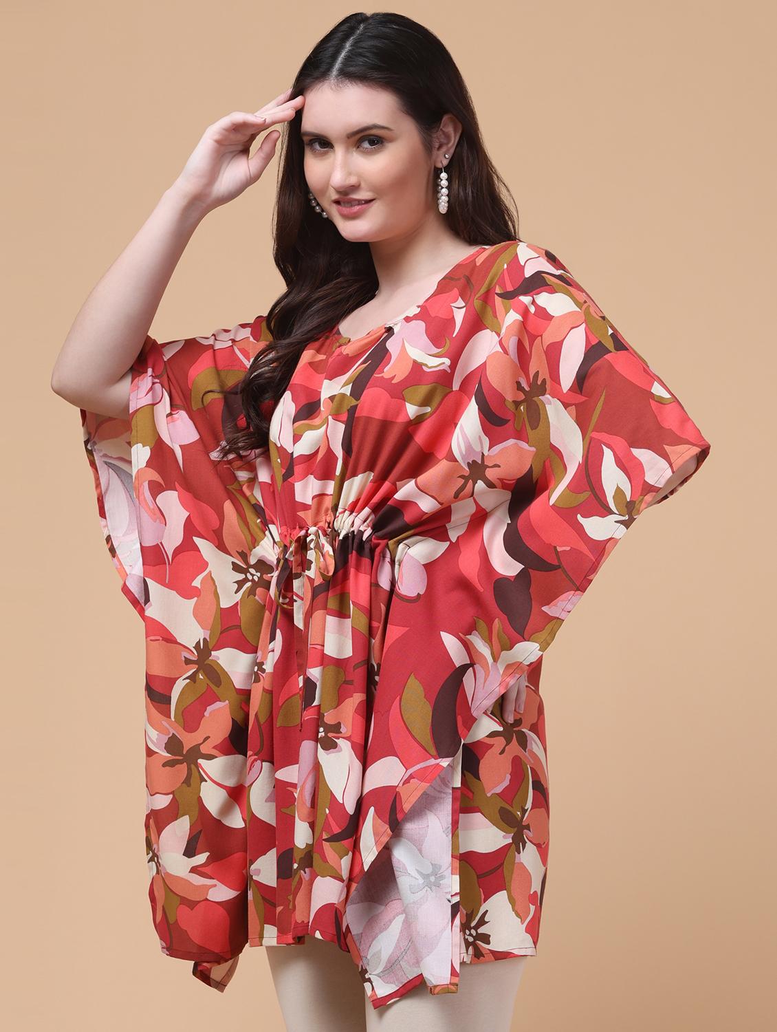 women printed kimono sleeve kaftan tunic - 22035105 - Standard Image - 1