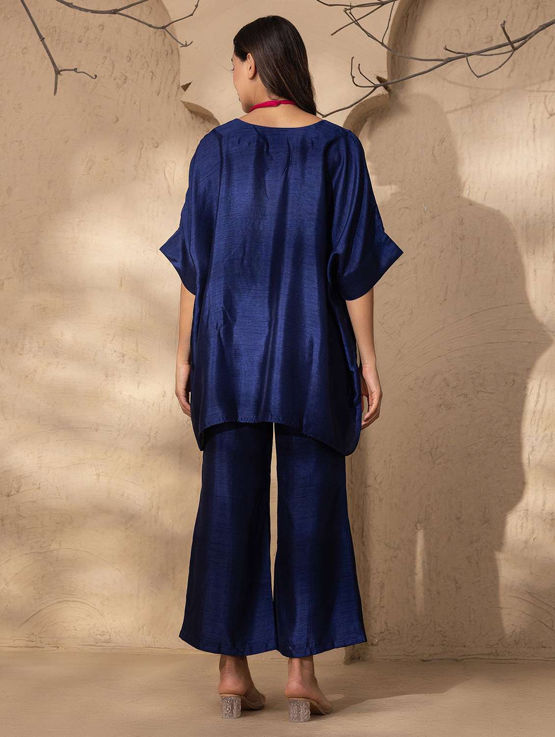 women solid kaftan kurta and pant set - 22035115 -  Standard Image - 4