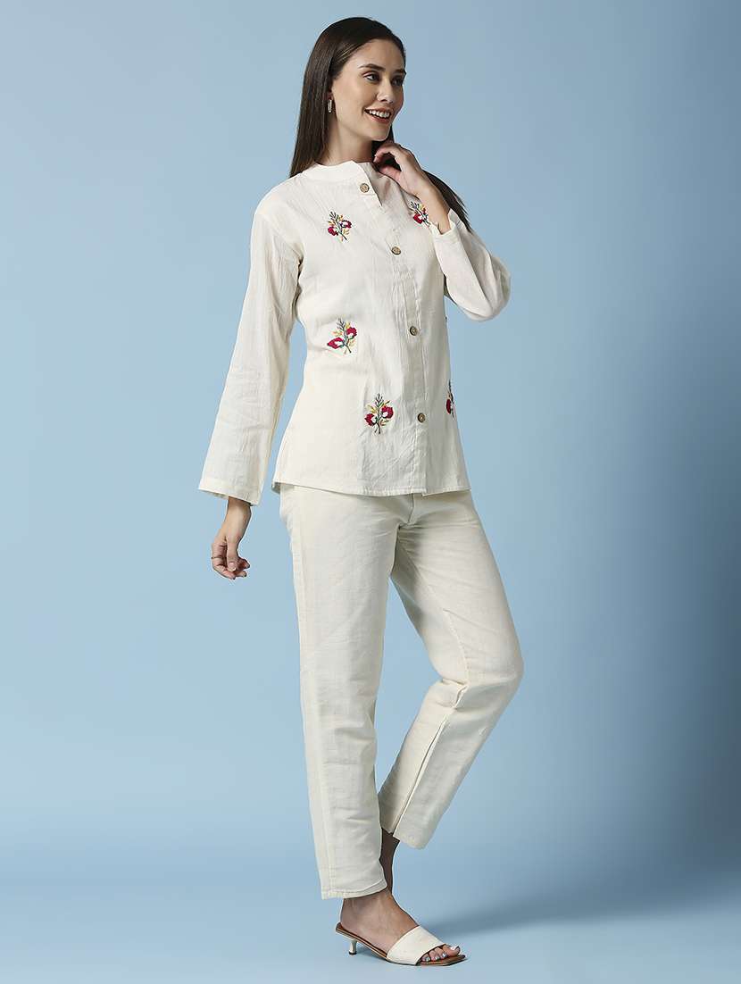 women embroidered three quarter sleeve ethnic top - 22035247 -  Standard Image - 1