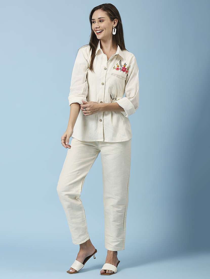 women embroidered three quarter sleeve ethnic top - 22035253 -  Standard Image - 1