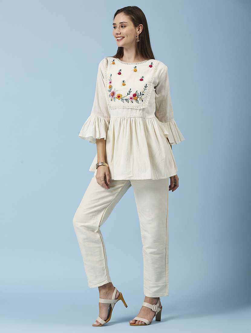 women embroidered bell sleeve ethnic top - 22035254 -  Standard Image - 1