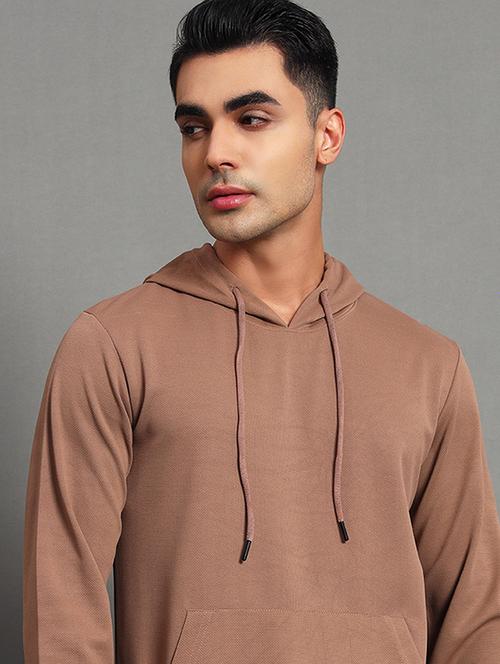 men solid long sleeve hooded sweatshirt - 22035258 -  Standard Image - 0