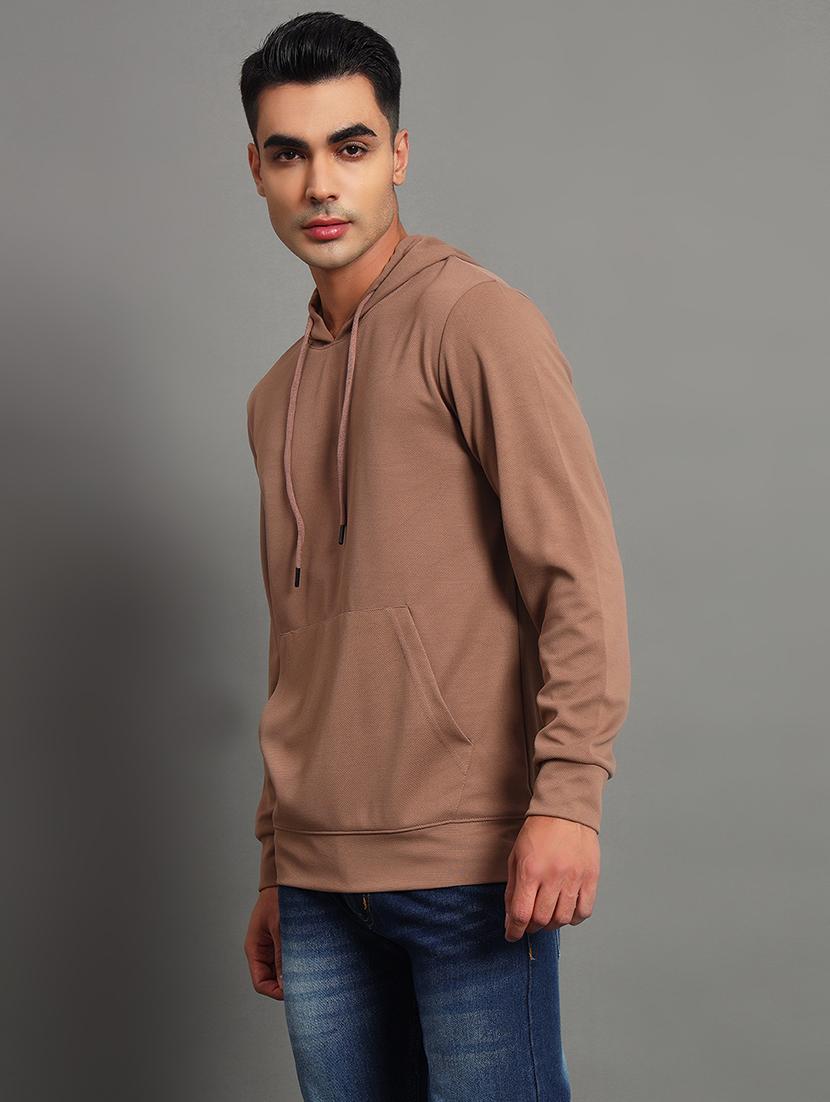 men solid long sleeve hooded sweatshirt - 22035258 - Standard Image - 1