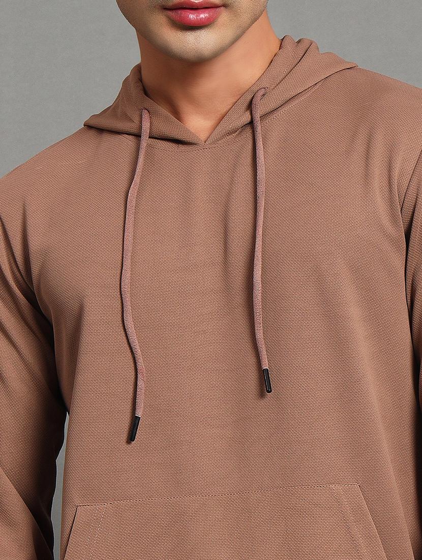 men solid long sleeve hooded sweatshirt - 22035258 - Standard Image - 4
