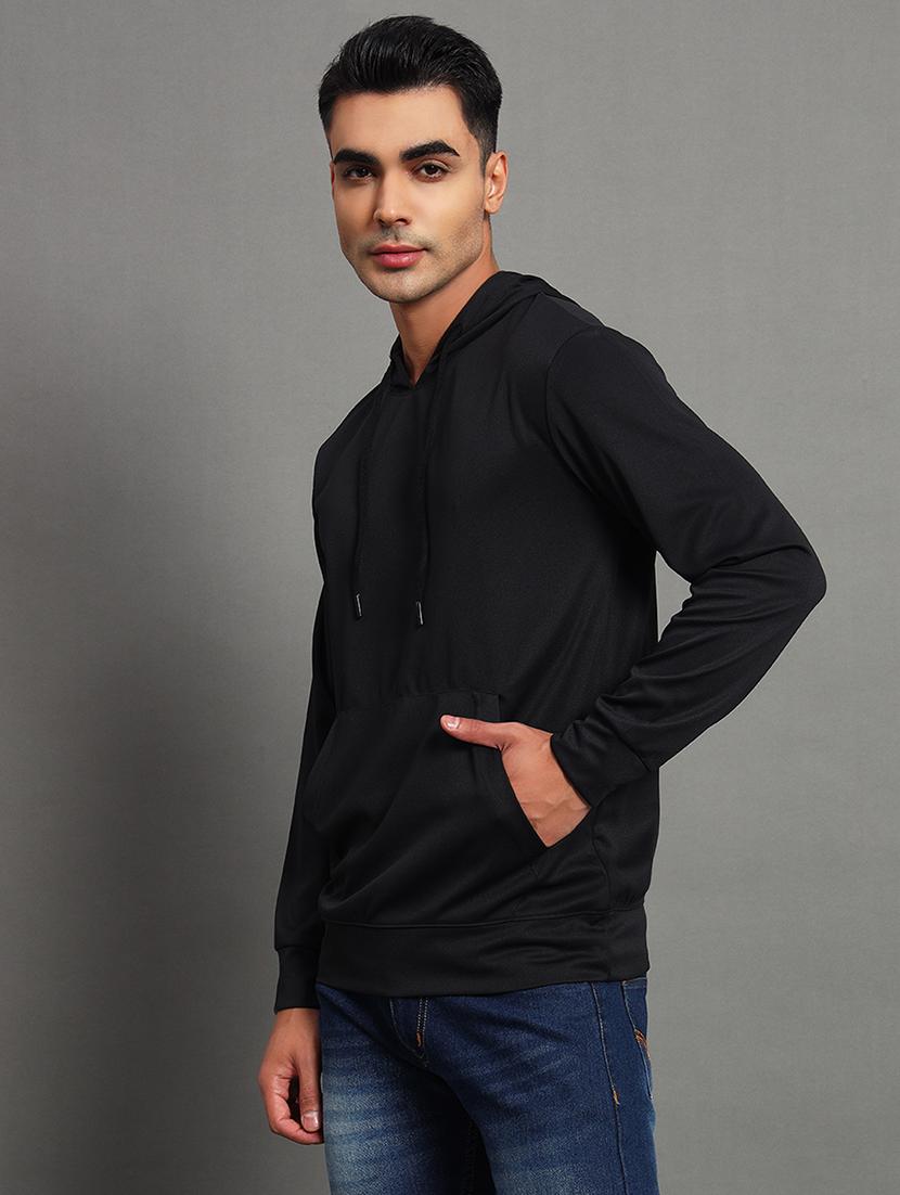 men solid long sleeve hooded sweatshirt - 22035259 - Standard Image - 1