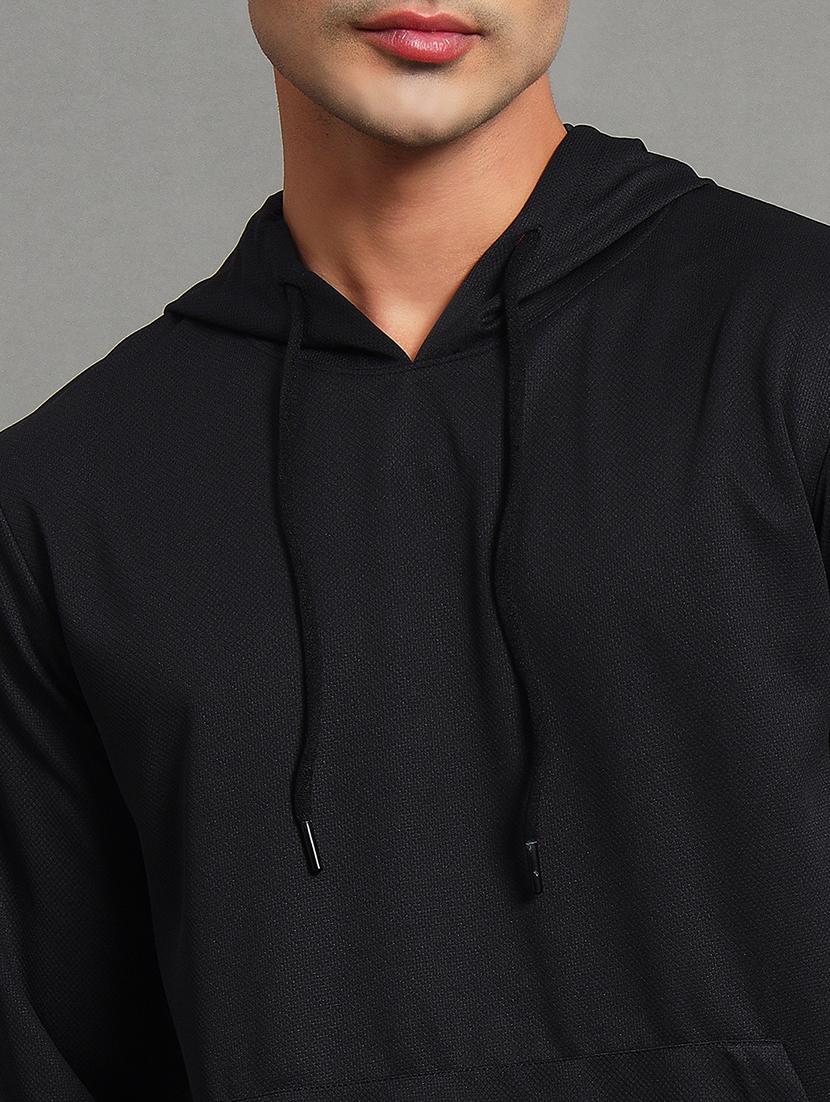 men solid long sleeve hooded sweatshirt - 22035259 - Standard Image - 4