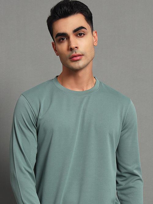 men solid round neck long sleeve sweatshirt - 22035262 - Standard Image - 0