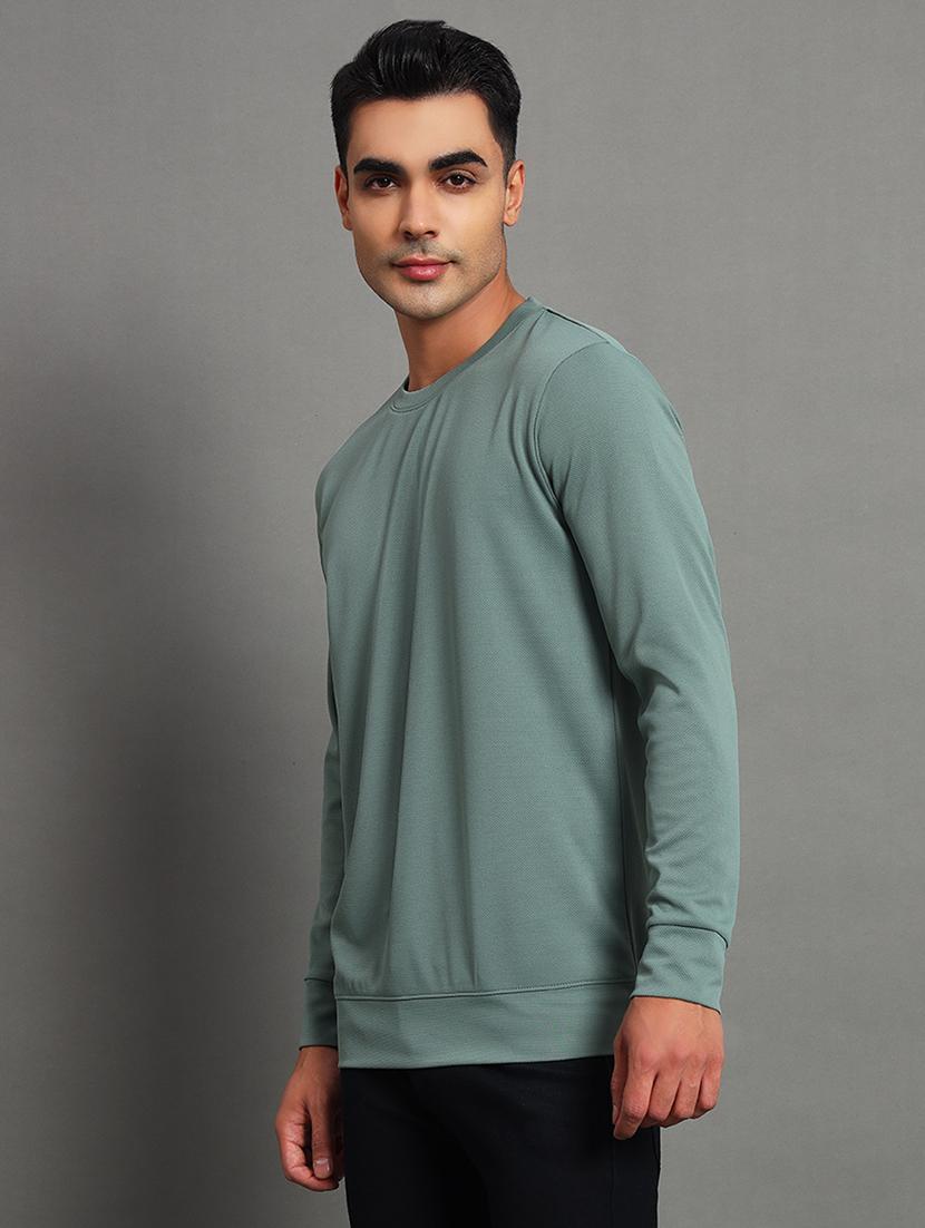 men solid round neck long sleeve sweatshirt - 22035262 -  Standard Image - 1