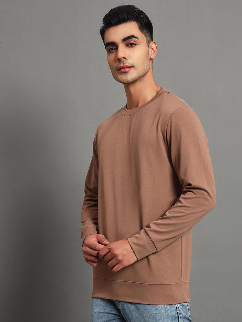 men solid round neck long sleeve sweatshirt - 22035263 - Standard Image - 1