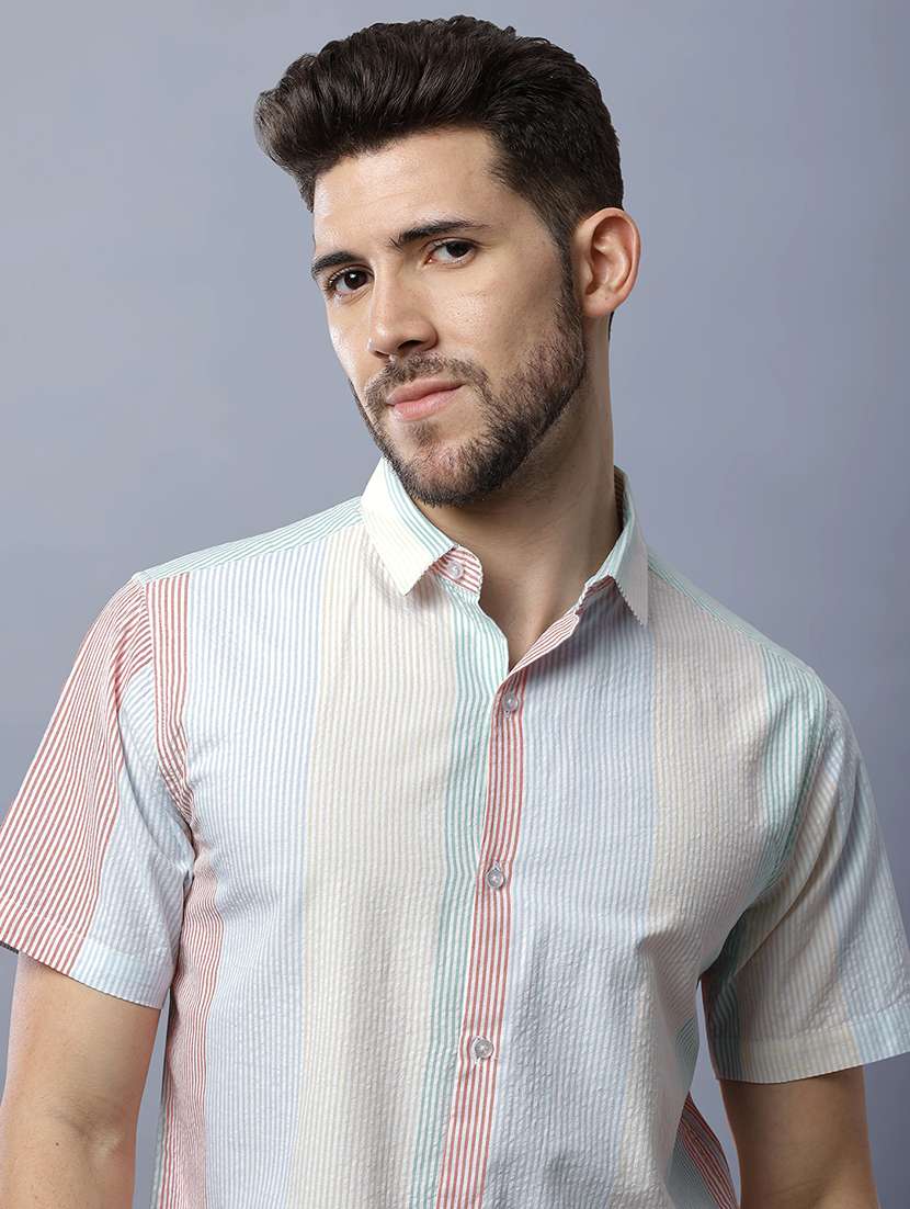 men striped shiort and shorts co-ord set - 22035419 - Standard Image - 6