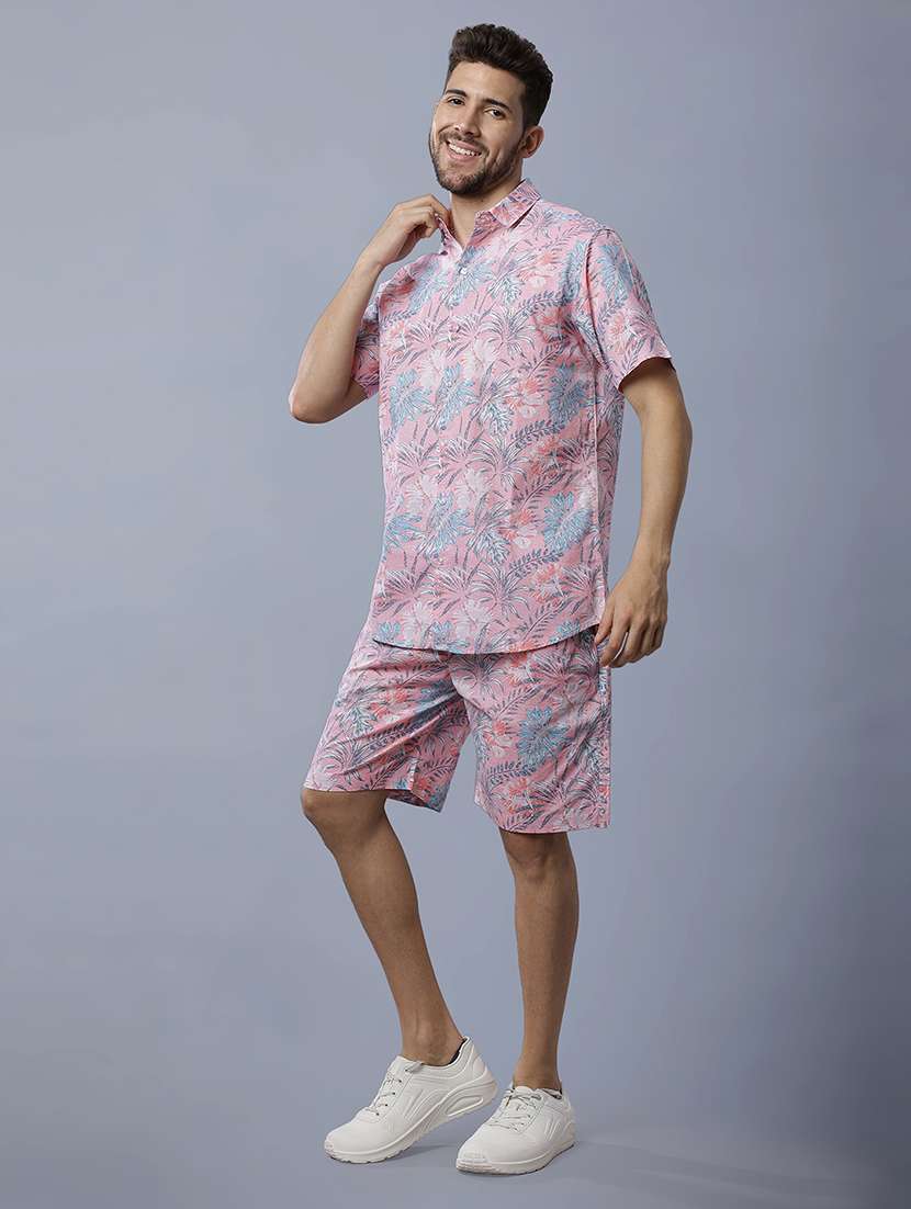 men printed shirt and shorts co-ord set - 22035420 -  Standard Image - 4