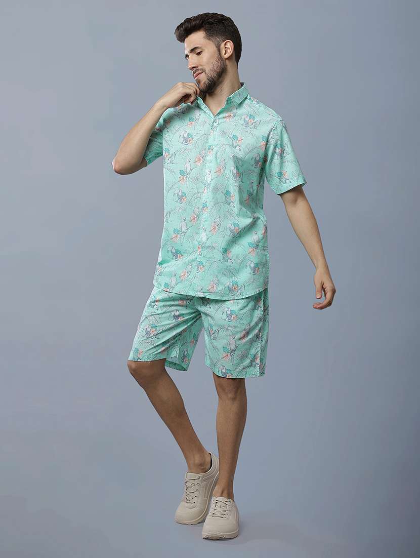 men printed shirt and shorts co-ord set - 22035422 -  Standard Image - 4