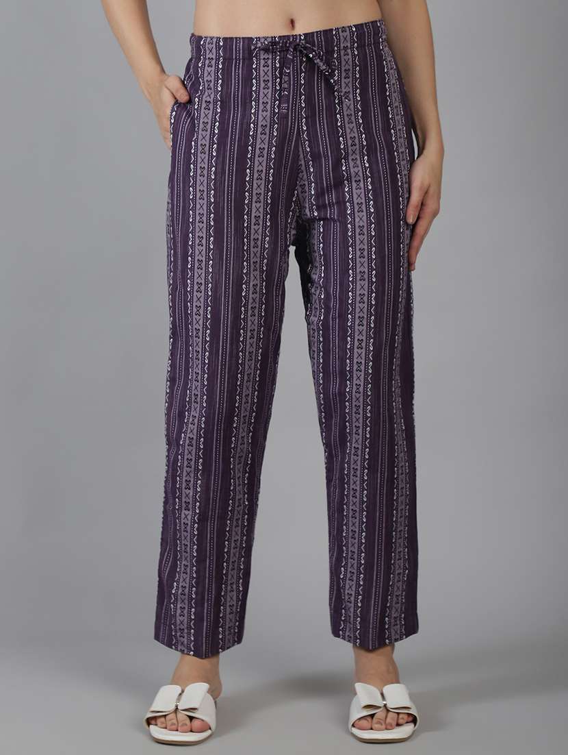 women printed mid rise straight trouser - 22035579 -  Zoom Image - 0
