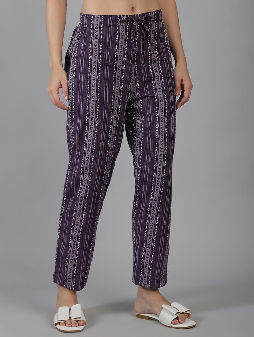 women printed mid rise straight trouser - 22035579 - Standard Image - 1