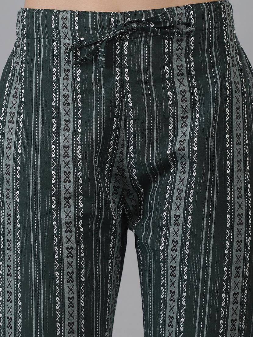 women printed mid rise straight trouser - 22035580 - Standard Image - 4