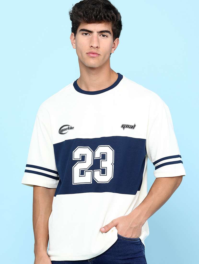 men printed short sleeves oversized t-shirt