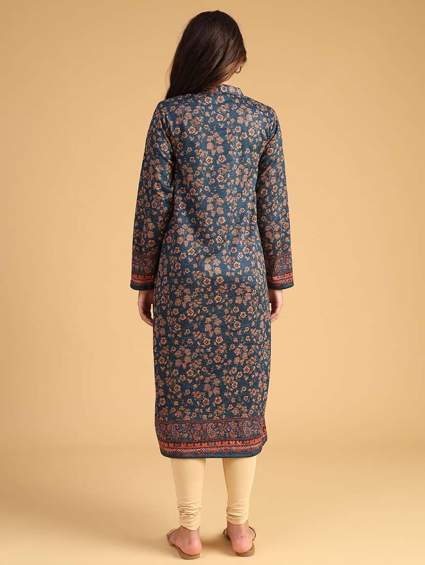 women self designed long sleeve woolen kurta - 22035676 -  Standard Image - 4