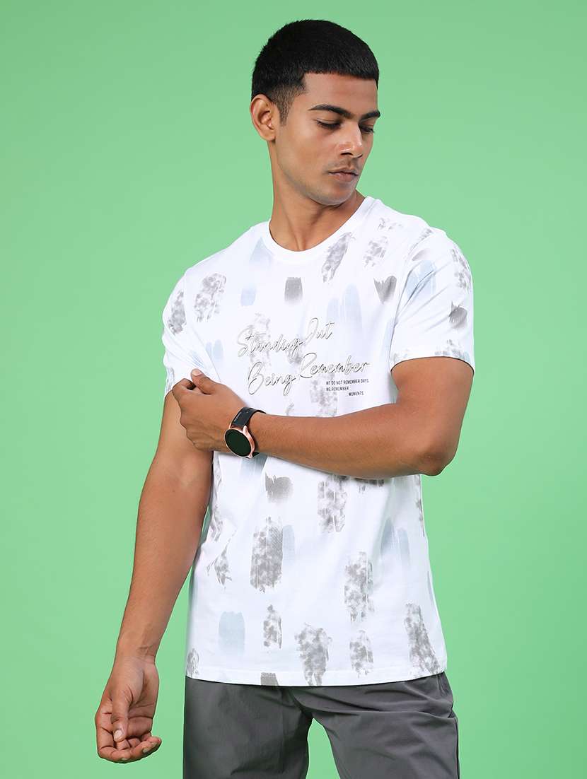 men front print short sleeve regular fit t-shirt - 22035703 -  Standard Image - 1