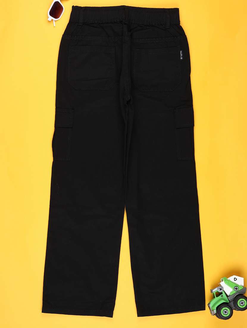 boys solid mid rise regular fit cargo - 22035728 -  Standard Image - 1
