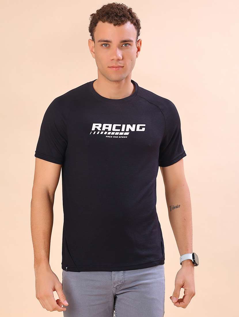 men chest print short sleeve slim fit t-shirt - 22035782 -  Standard Image - 1