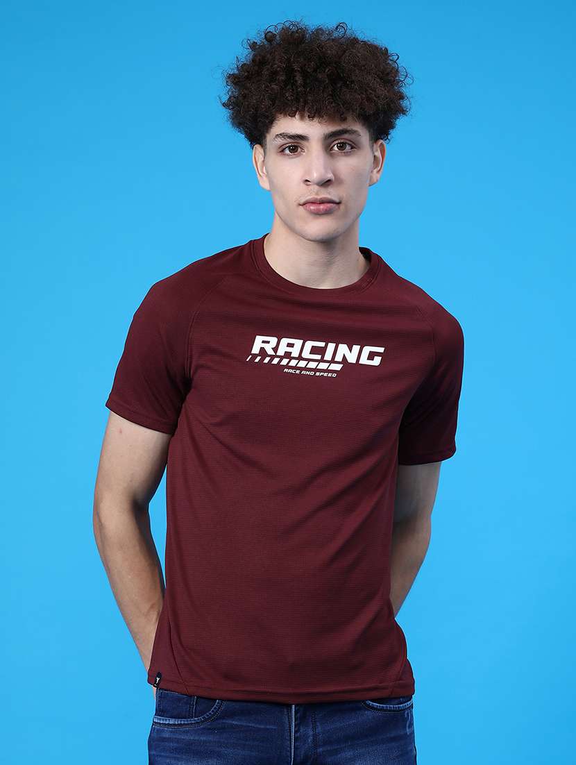 men chest print short sleeve slim fit t-shirt - 22035785 -  Standard Image - 1