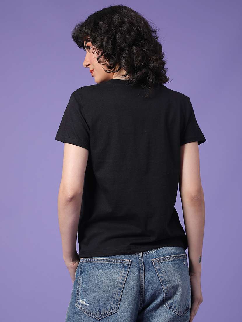 women solid short sleeve t-shirt - 22035787 -  Standard Image - 4