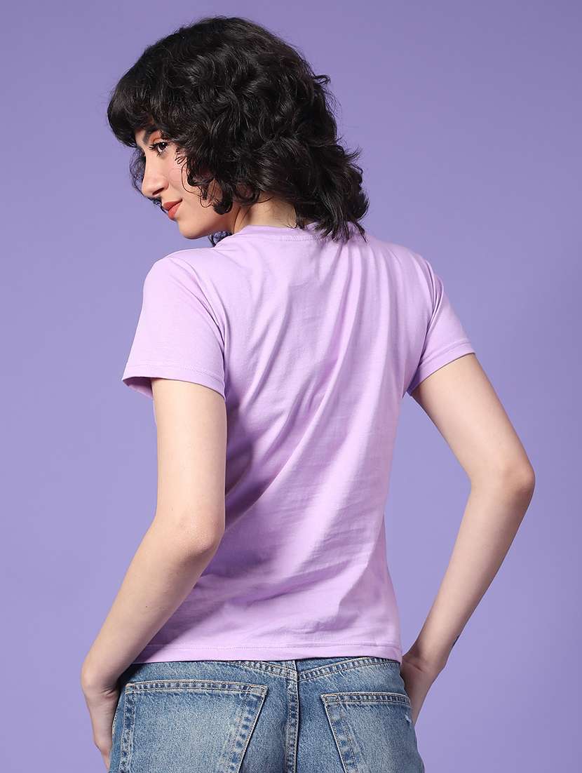women solid short sleeve t-shirt - 22035788 -  Standard Image - 4