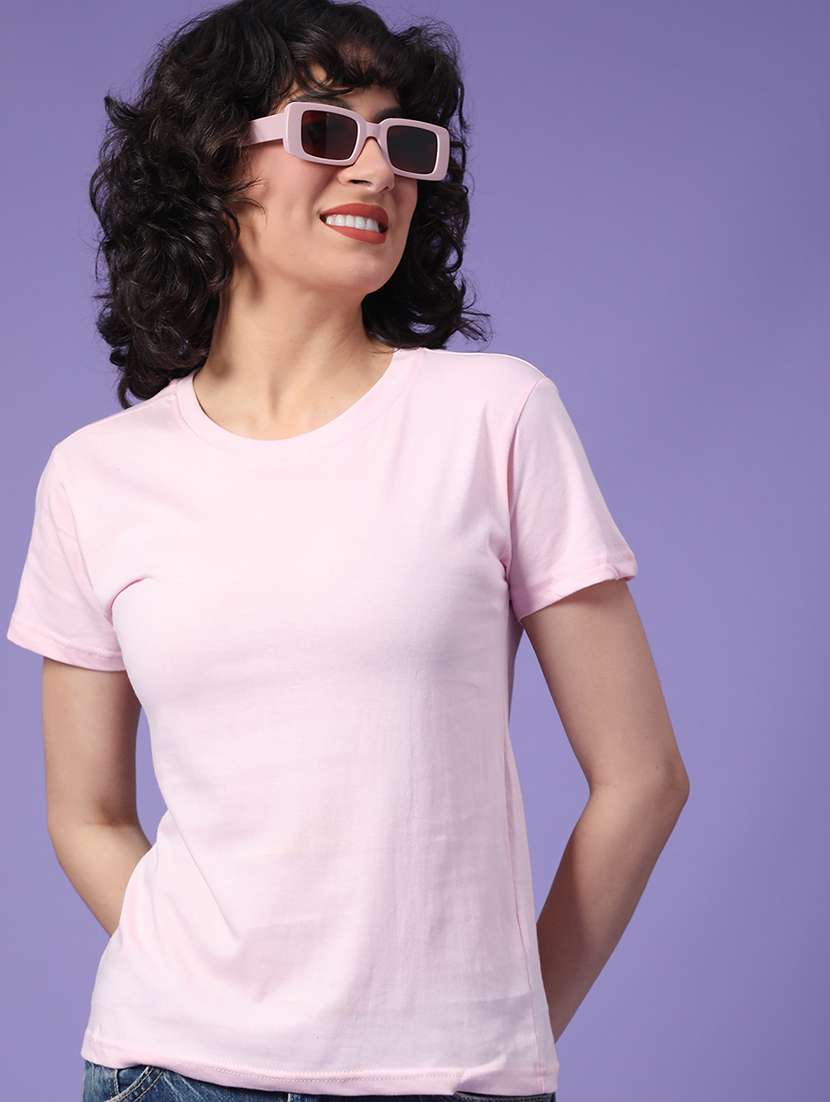 women solid short sleeve t-shirt
