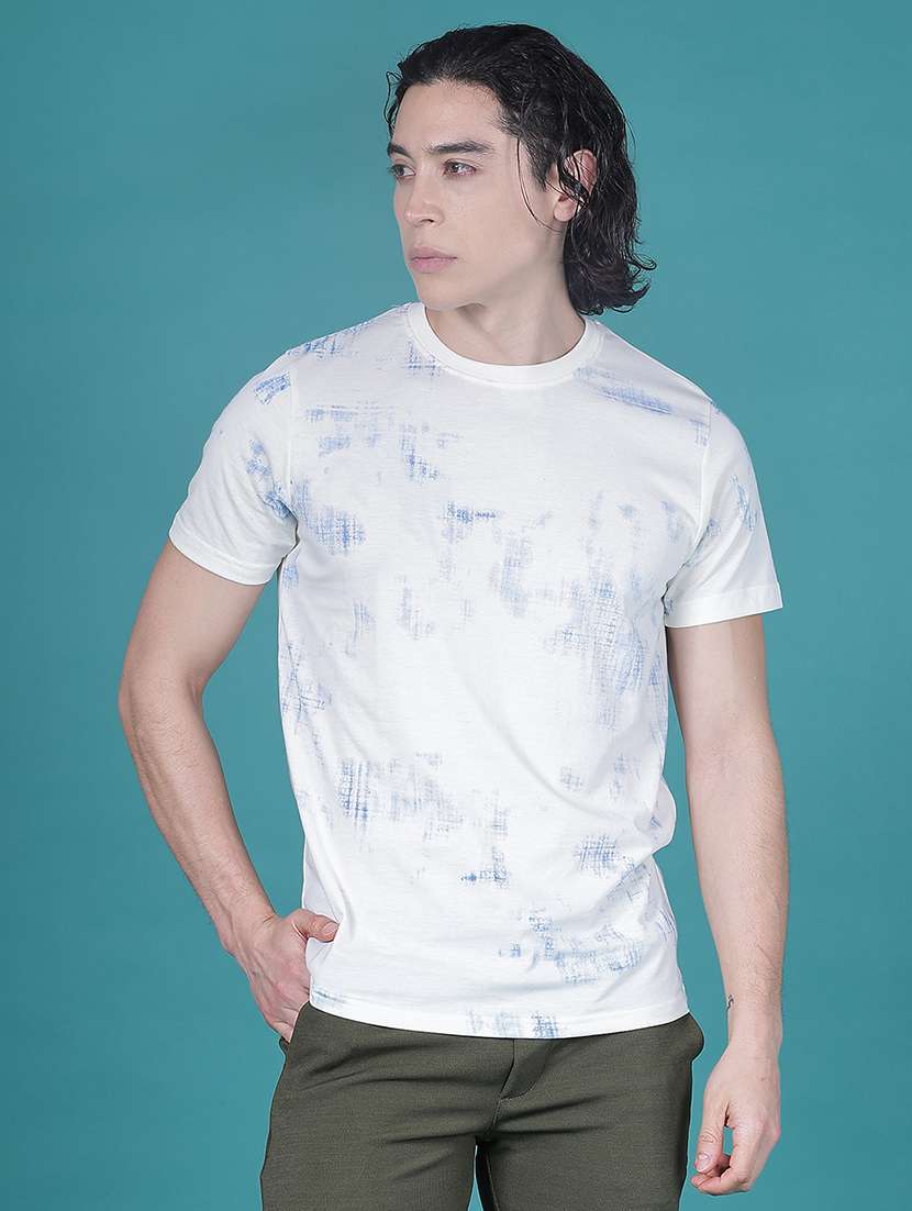 men front print short sleeve regular fit t-shirt - 22035928 -  Standard Image - 1